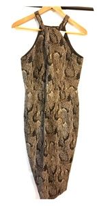 H&M snake print midi dress